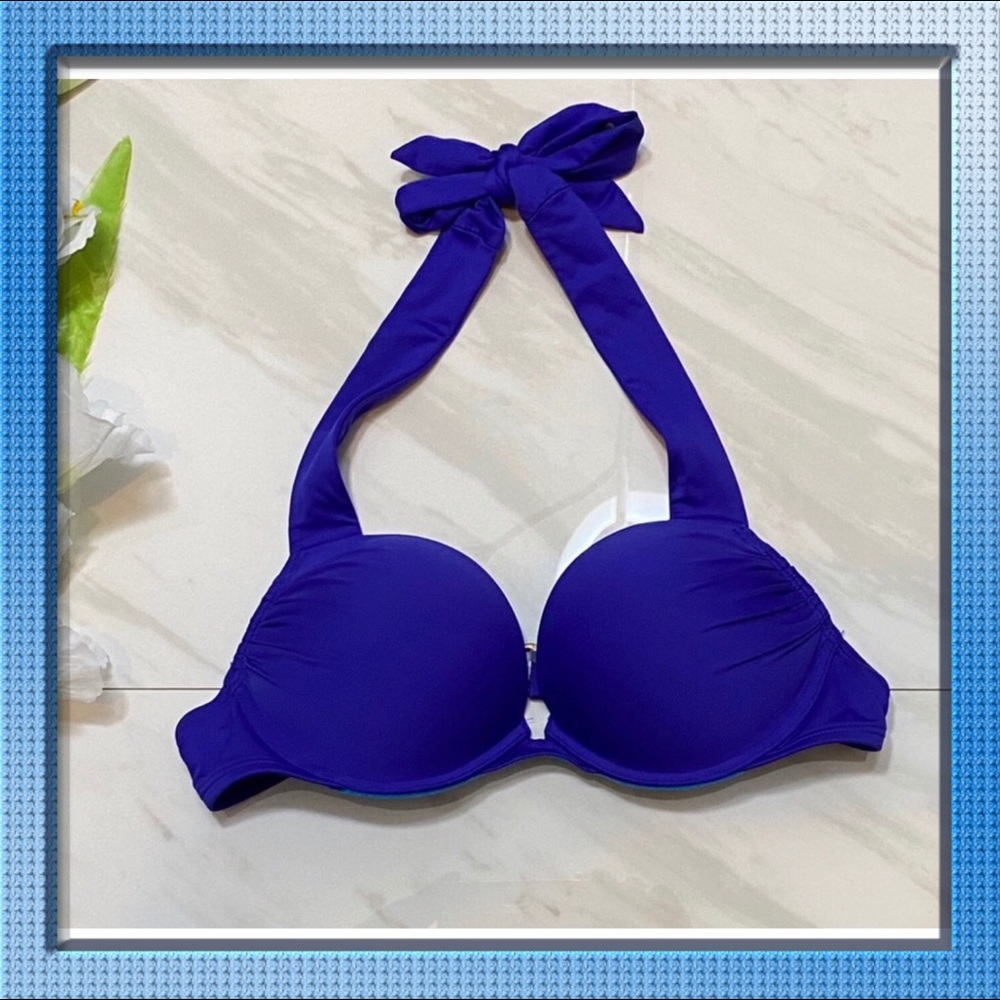 Victoria’s Secret Blue Halter Bikini Bra Top  34A